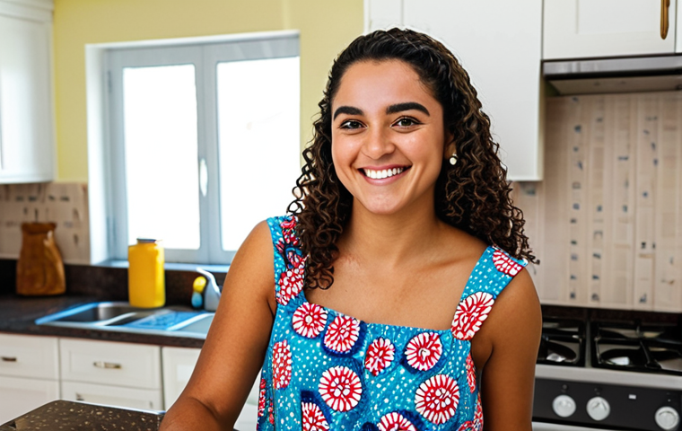 **

"A vibrant Brazilian woman, fully clothed in a colorful, modest sundress, smiling brightly while making brigadeiros in a modern, well-lit kitchen. Safe for work, appropriate content, family-friendly, professional photography, perfect anatomy, natural proportions. Background includes typical Brazilian kitchen elements."

**