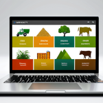 Diversification**

"A diverse group of stylized investment icons (stocks, bonds, real estate, a farm representing agribusiness) arranged artfully on a laptop screen, symbolizing portfolio diversification. Warm, inviting colors. Professional financial blog illustration style. Safe for work, appropriate content."

**