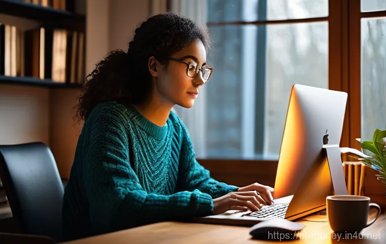 IT 개발 사이드잡 - **Prompt 1: Dedicated Developer in a Cozy Home Office**
A young, diverse individual (e.g., a wom...
