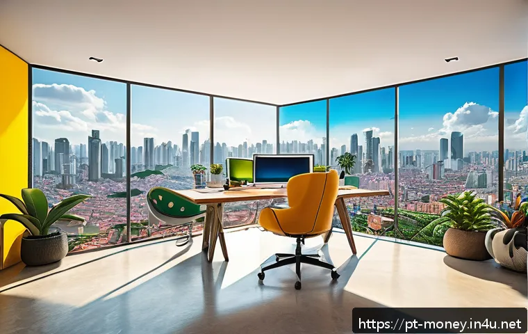 3D 모델링 판매 - A modern Brazilian creative professional workspace featuring a 3D artist at a sleek desk with dual m...
